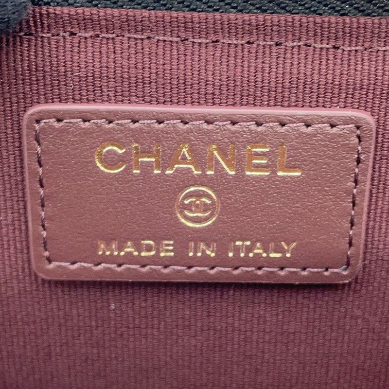 シャネル コインケース マトラッセ ココマーク キャビアスキン AP3179 フラグメント カードケース 黒