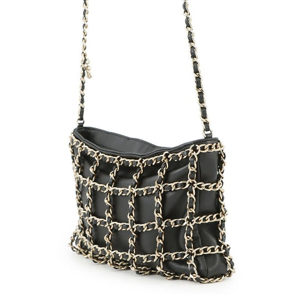 シャネル チェーンショルダーバッグ ココマーク ラムスキン AS1622 CHANEL 黒