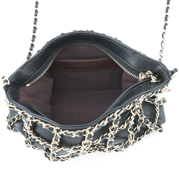 シャネル チェーンショルダーバッグ ココマーク ラムスキン AS1622 CHANEL 黒