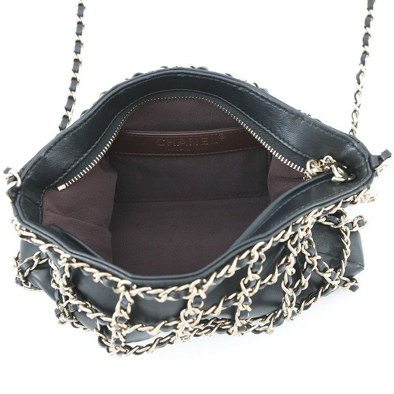 シャネル チェーンショルダーバッグ ココマーク ラムスキン AS1622 CHANEL 黒