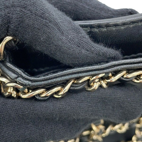 シャネル チェーンショルダーバッグ ココマーク ラムスキン AS1622 CHANEL 黒