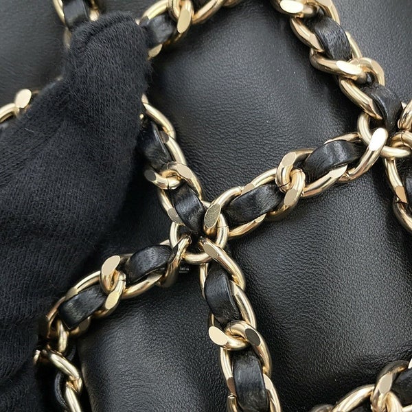 シャネル チェーンショルダーバッグ ココマーク ラムスキン AS1622 CHANEL 黒