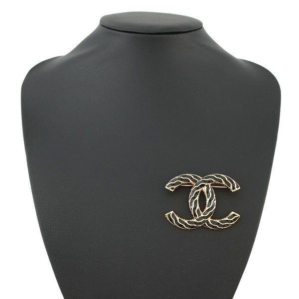 シャネル ブローチ ココマーク メタル B24P CHANEL アクセサリー 黒