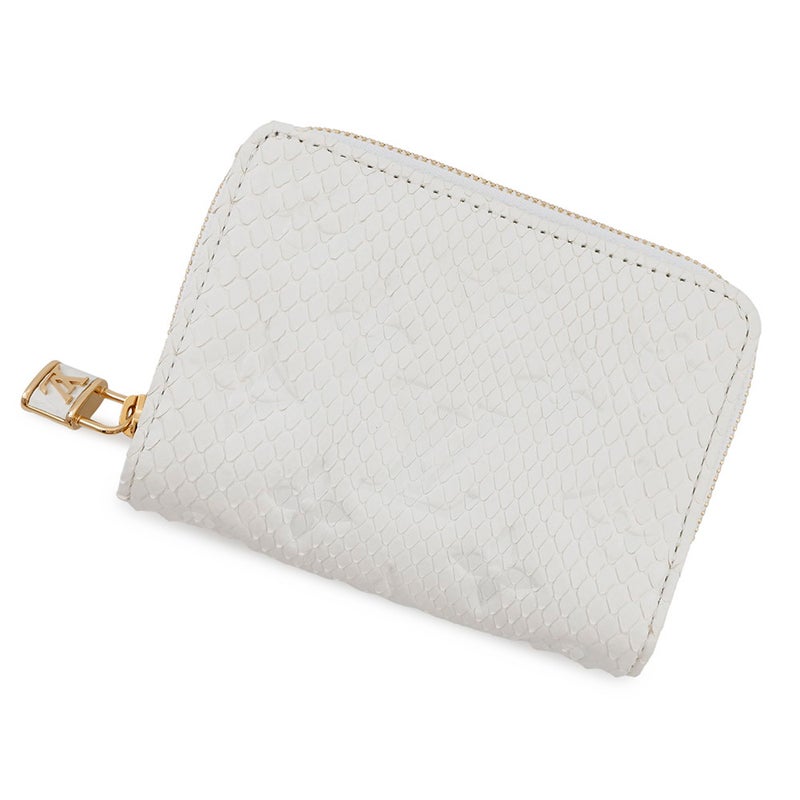 ルイヴィトン 二つ折り財布 モノグラム パイソン ポルトフォイユ・ルー N82402 LOUIS VUITTON 白 ホワイト
