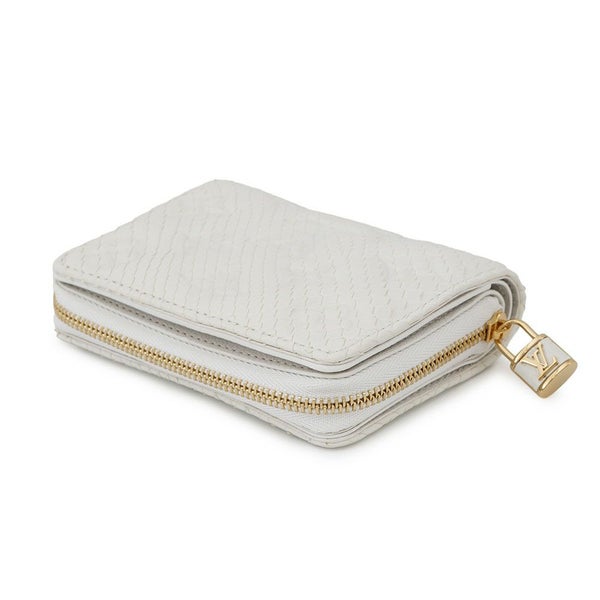 ルイヴィトン 二つ折り財布 モノグラム パイソン ポルトフォイユ・ルー N82402 LOUIS VUITTON 白 ホワイト