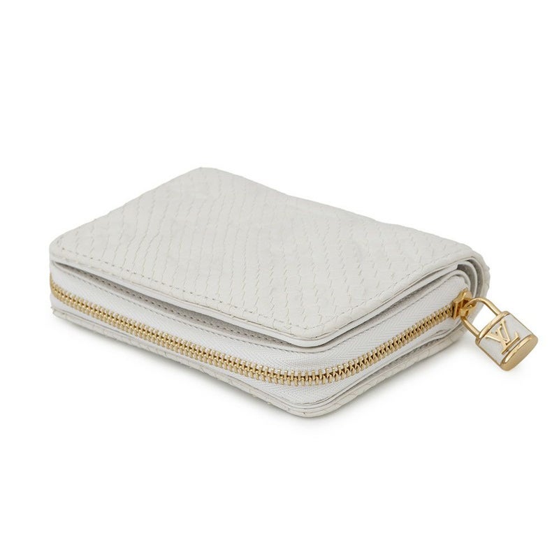 ルイヴィトン 二つ折り財布 モノグラム パイソン ポルトフォイユ・ルー N82402 LOUIS VUITTON 白 ホワイト