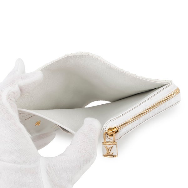 ルイヴィトン 二つ折り財布 モノグラム パイソン ポルトフォイユ・ルー N82402 LOUIS VUITTON 白 ホワイト