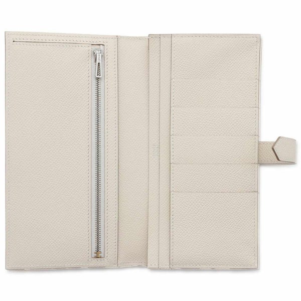 エルメス 長財布 ベアンスフレ クレ/シルバー金具 ヴォーエプソン W刻印 HERMES 財布