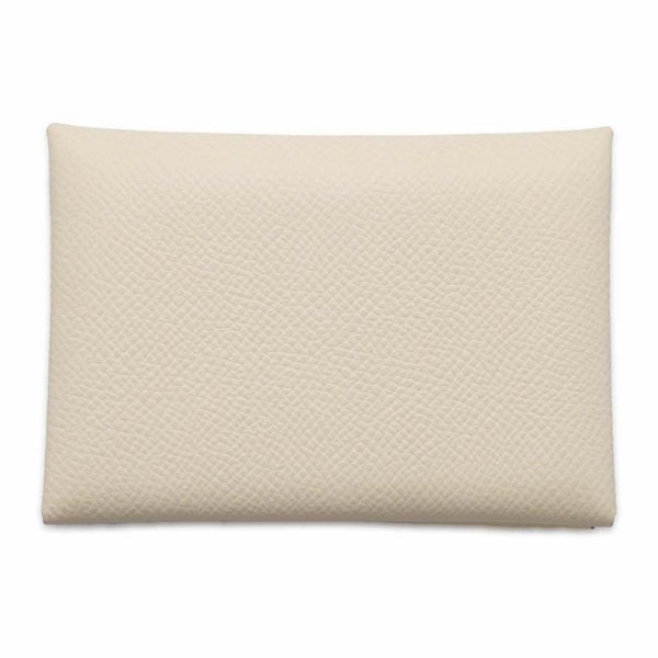 エルメス コインケース カルヴィ デュオ ヴェルソ ナタ/ジョーヌプッサン/シルバー金具 ヴォーエプソン U刻印