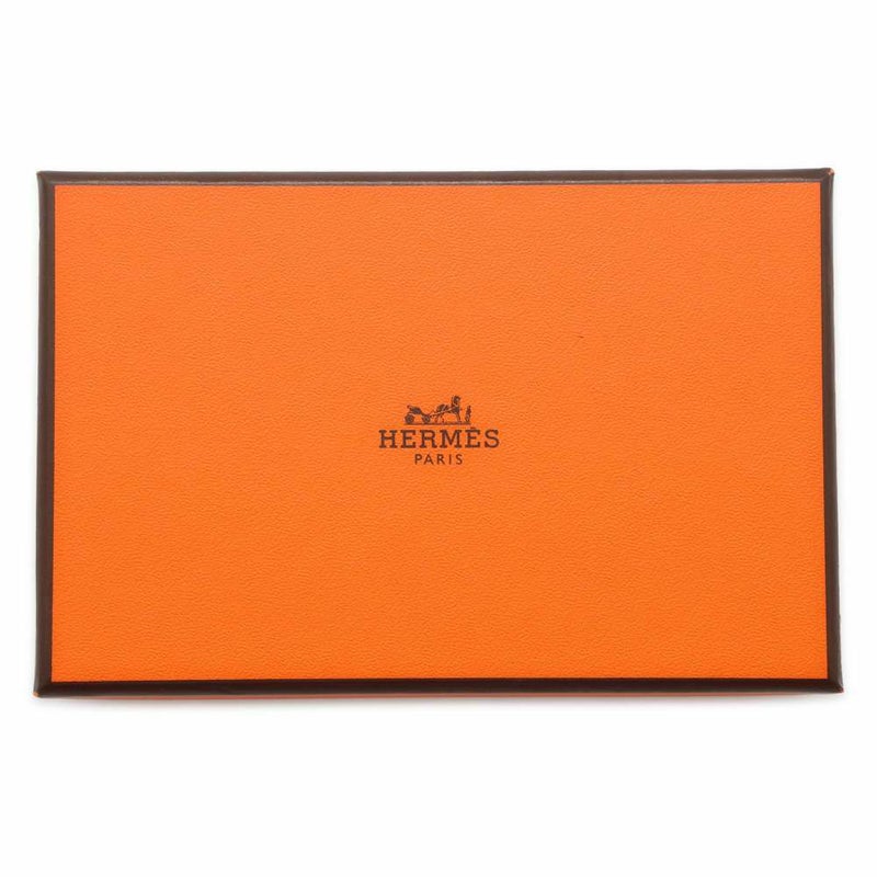 エルメス コインケース カルヴィ デュオ ヴェルソ ナタ/ジョーヌプッサン/シルバー金具 ヴォーエプソン U刻印