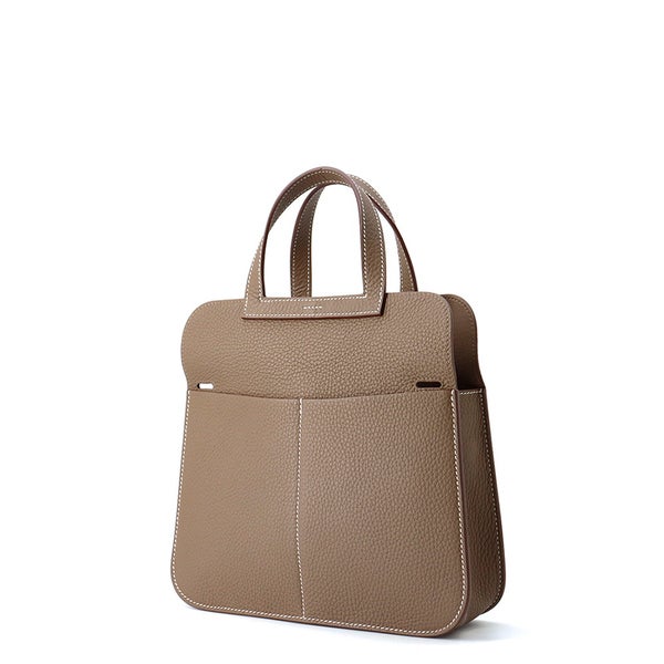 エルメス ハンドバッグ アルザン ミニ エトゥープ/シルバー金具 スイフトB刻印 2wayショルダー