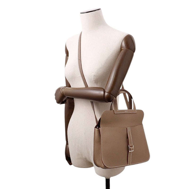 エルメス ハンドバッグ アルザン ミニ エトゥープ/シルバー金具 スイフトB刻印 2wayショルダー