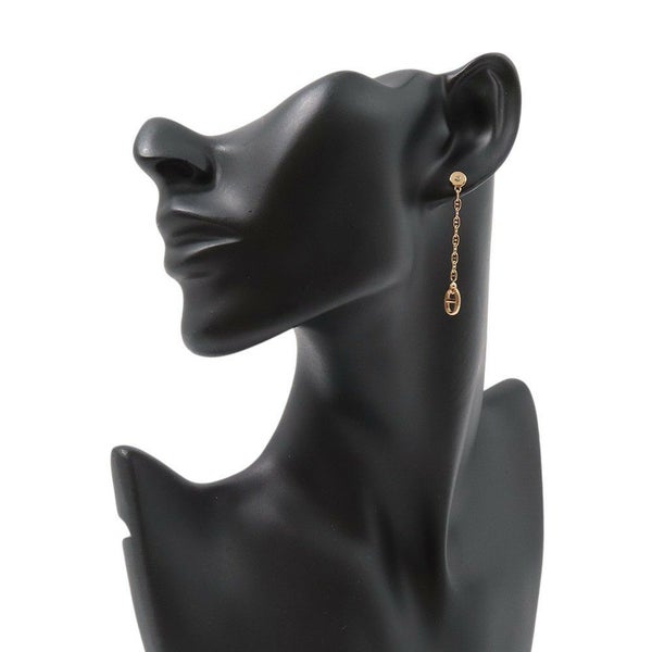 エルメス ピアス シェーヌダンクル ニューファランドールTPM ダイヤモンド 2P 計0.02ct K18PGピンクゴールド HERMES アシンメトリー