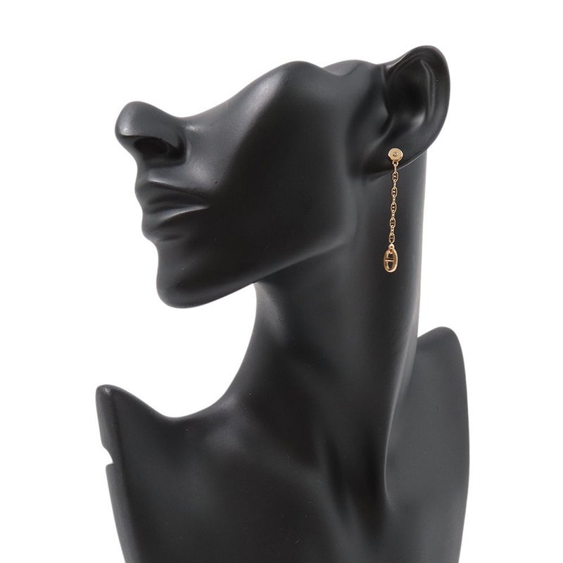 エルメス ピアス シェーヌダンクル ニューファランドールTPM ダイヤモンド 2P 計0.02ct K18PGピンクゴールド HERMES アシンメトリー