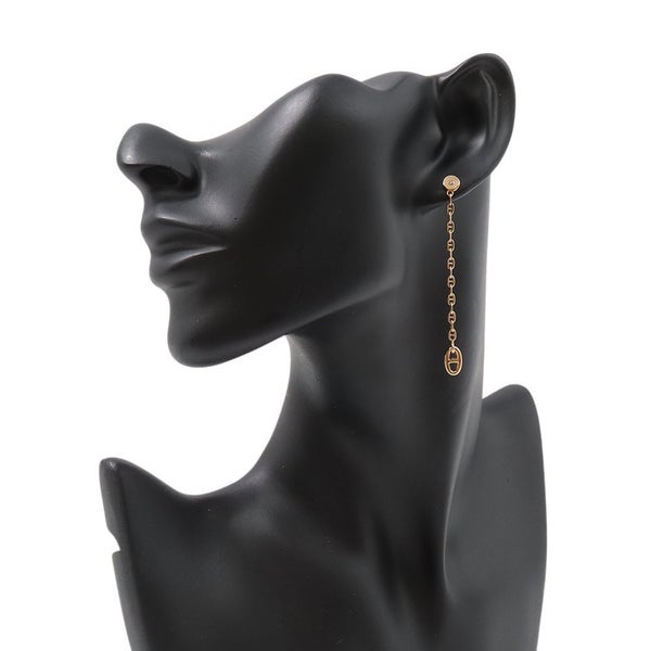 エルメス ピアス シェーヌダンクル ニューファランドールTPM ダイヤモンド 2P 計0.02ct K18PGピンクゴールド HERMES アシンメトリー