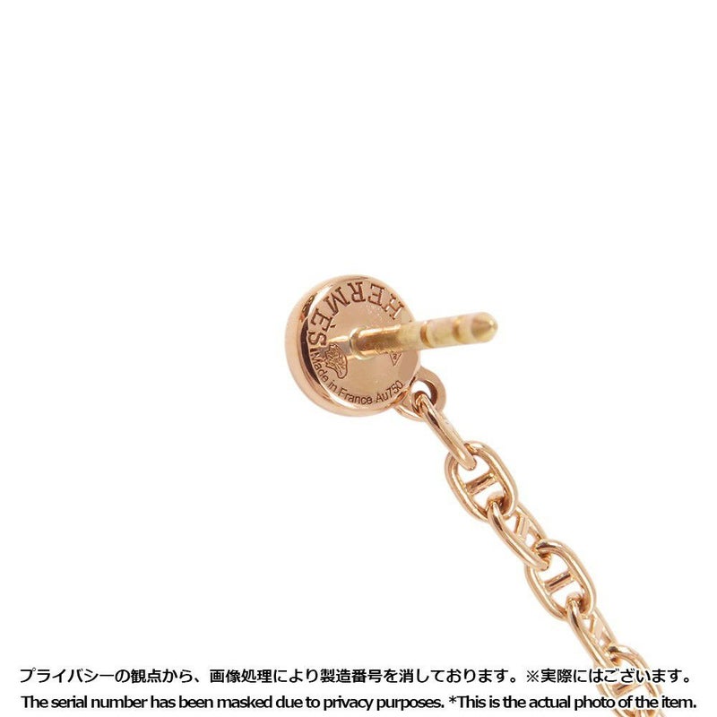 エルメス ピアス シェーヌダンクル ニューファランドールTPM ダイヤモンド 2P 計0.02ct K18PGピンクゴールド HERMES アシンメトリー