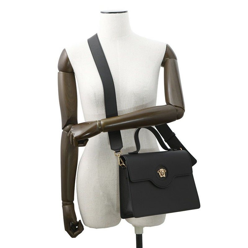 ヴェルサーチェ ハンドバッグ メデュ―サ VERSACE  2wayショルダー 黒