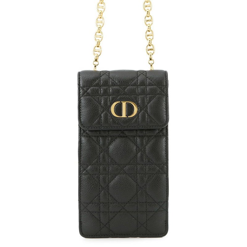 クリスチャン・ディオール スマホケース カナージュ Caro カロ フォンホルダー カーフレザー S5105UWHC_M900 黒