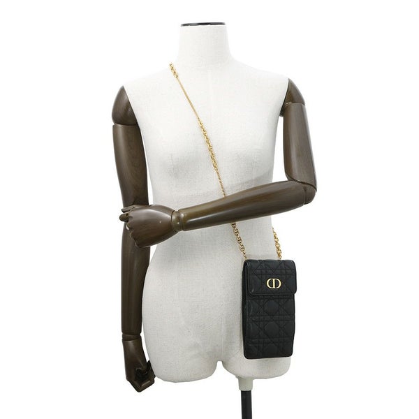 クリスチャン・ディオール スマホケース カナージュ Caro カロ フォンホルダー カーフレザー S5105UWHC_M900 黒