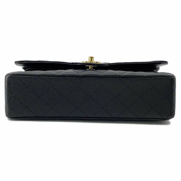 シャネル チェーンショルダーバッグ マトラッセ25 ココマーク キャビアスキン ダブルチェーン A01112 黒