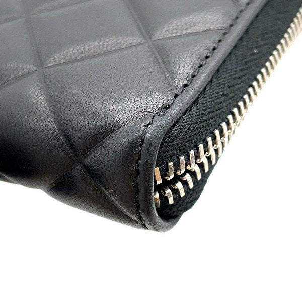 シャネル 長財布 ココマーク マトラッセ ラムスキン A80110 CHANEL 財布 黒