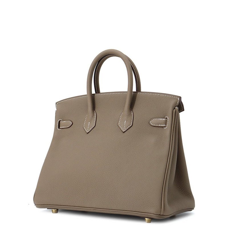 エルメス バーキン25 ヴェルソ エトゥープ/マロンフォンセ/シャンパンゴールド金具 トゴ W刻印 HERMES Birkin ハンドバッグ