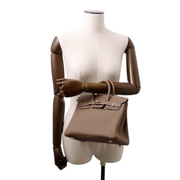 エルメス バーキン25 ヴェルソ エトゥープ/マロンフォンセ/シャンパンゴールド金具 トゴ W刻印 HERMES Birkin ハンドバッグ