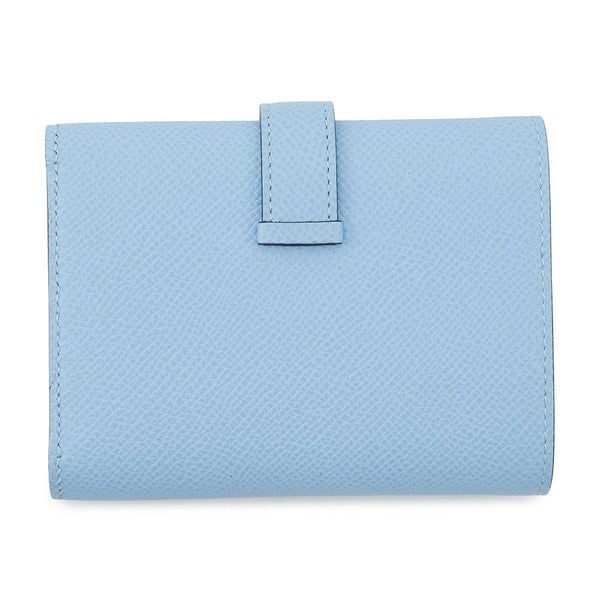 エルメス 三つ折り財布 ベアンコンビネ ヴェルソ セレステ/ヴェールジェイド/シルバー金具 エプソン B刻印