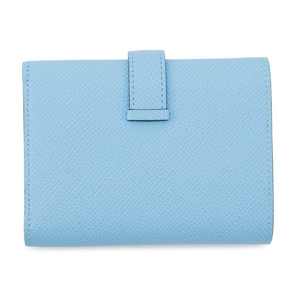 エルメス 三つ折り財布 ベアンコンビネ ヴェルソ セレステ/ヴェールジェイド/シルバー金具 エプソン B刻印