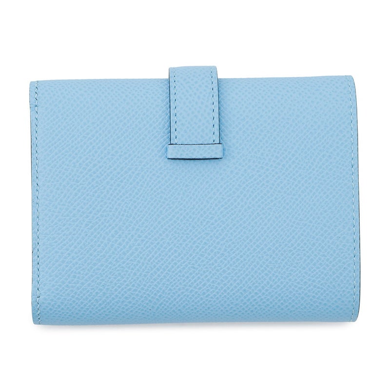 エルメス 三つ折り財布 ベアンコンビネ ヴェルソ セレステ/ヴェールジェイド/シルバー金具 エプソン B刻印