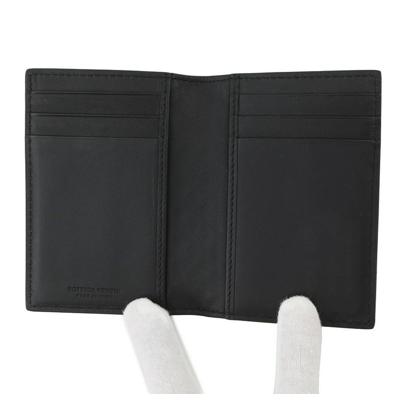 ボッテガヴェネタ カードケース イントレチャート カーフレザー 464902 BOTTEGA VENETA パスケース 黒