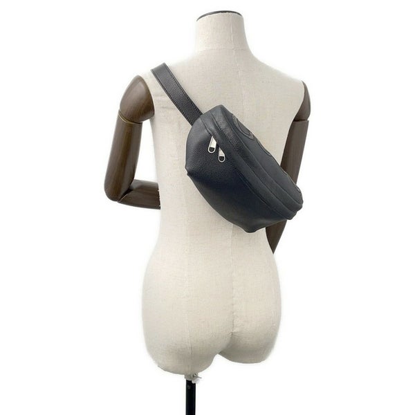 グッチ ボディバッグ インレイ ロゴ ベルトバッグ レザー 768111 GUCCI ウエストポーチ 黒