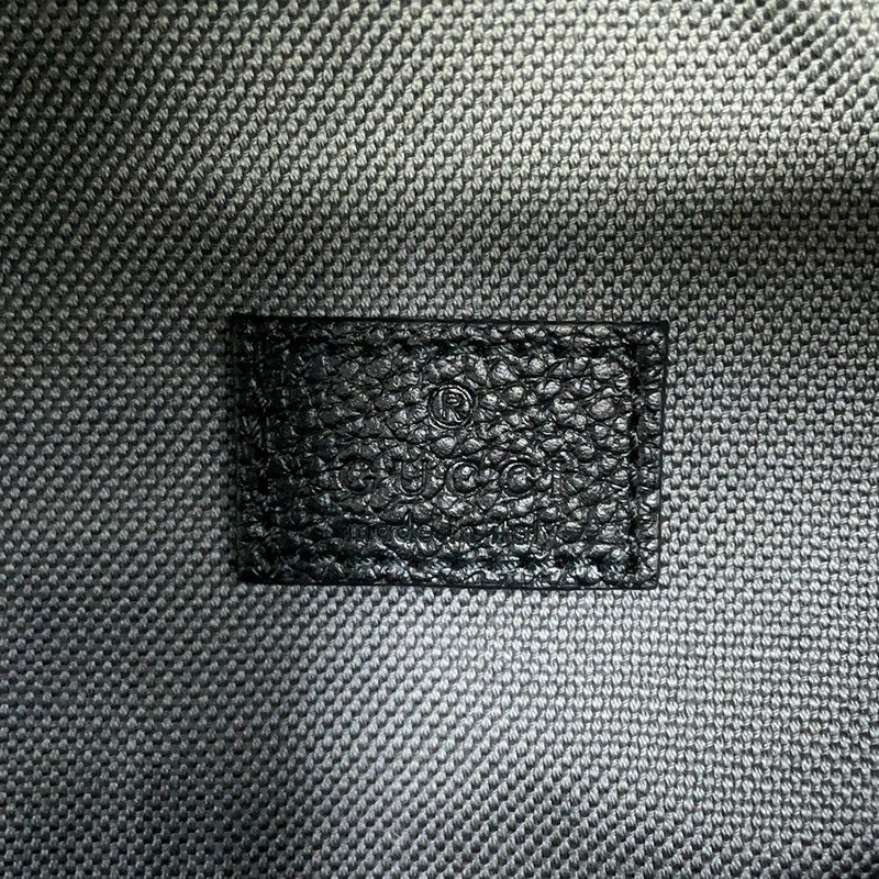 グッチ ボディバッグ インレイ ロゴ ベルトバッグ レザー 768111 GUCCI ウエストポーチ 黒