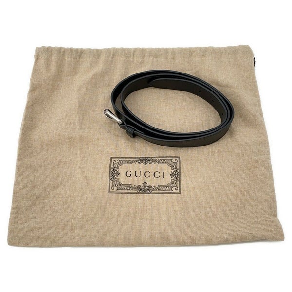 グッチ ボディバッグ インレイ ロゴ ベルトバッグ レザー 768111 GUCCI ウエストポーチ 黒