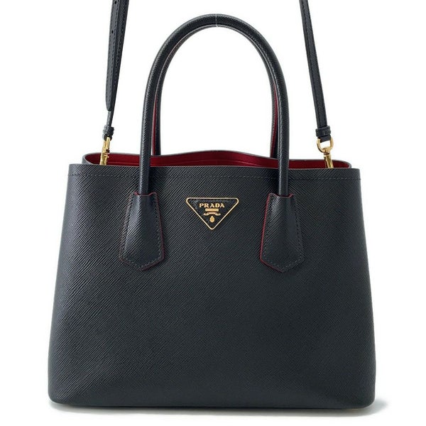 プラダ トートバッグ ドゥーブレ スモールバッグ レザー 1BG887 PRADA 2wayショルダーバッグ 黒