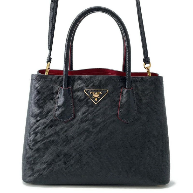 プラダ トートバッグ ドゥーブレ スモールバッグ レザー 1BG887 PRADA 2wayショルダーバッグ 黒