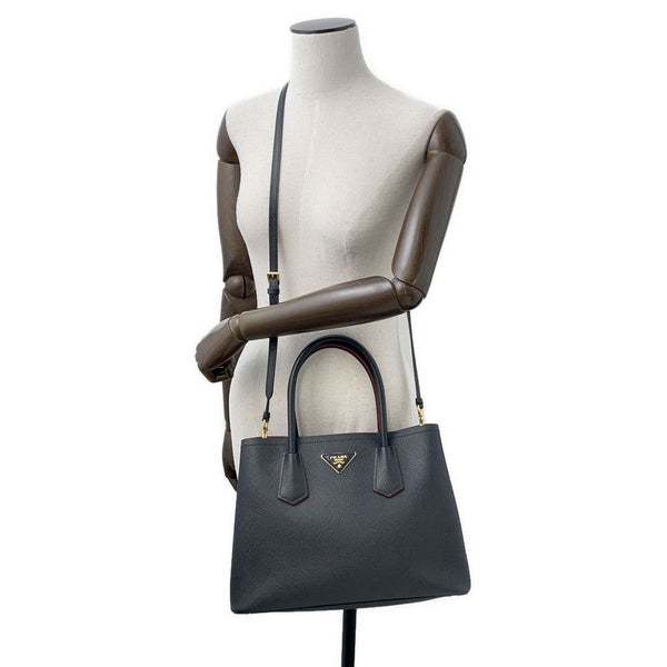 プラダ トートバッグ ドゥーブレ スモールバッグ レザー 1BG887 PRADA 2wayショルダーバッグ 黒