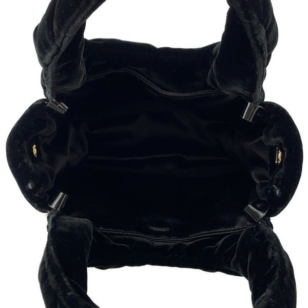 プラダ ハンドバッグ トライアングルロゴ ミニ ベルベット 1BA359 2wayショルダー 黒