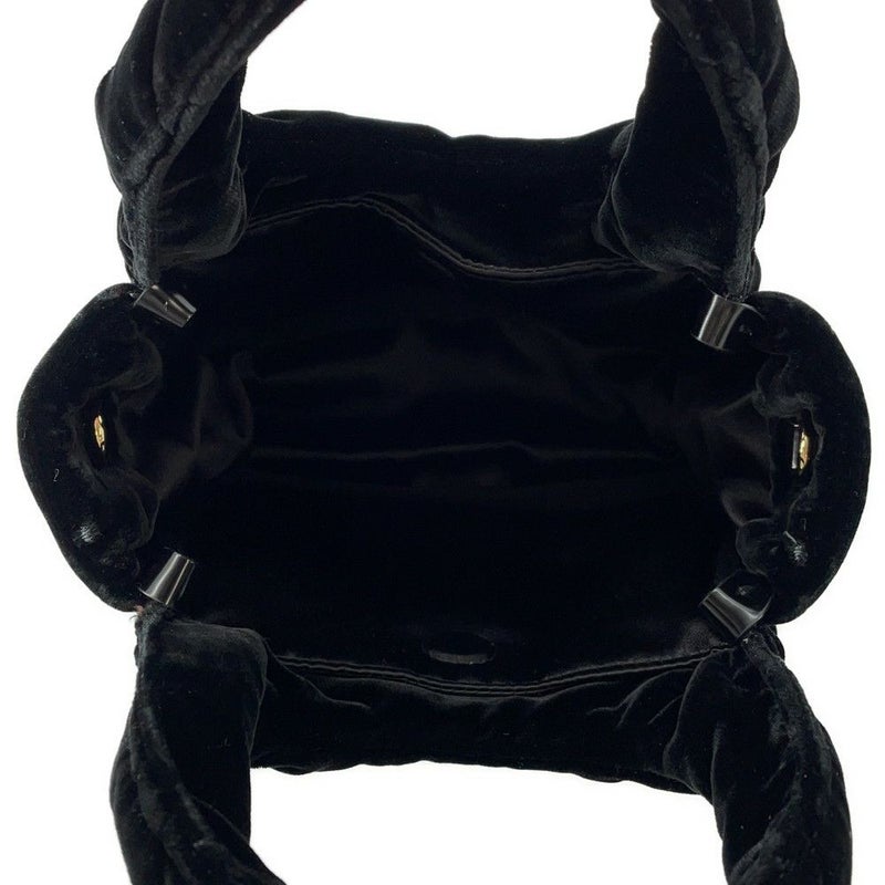 プラダ ハンドバッグ トライアングルロゴ ミニ ベルベット 1BA359 2wayショルダー 黒