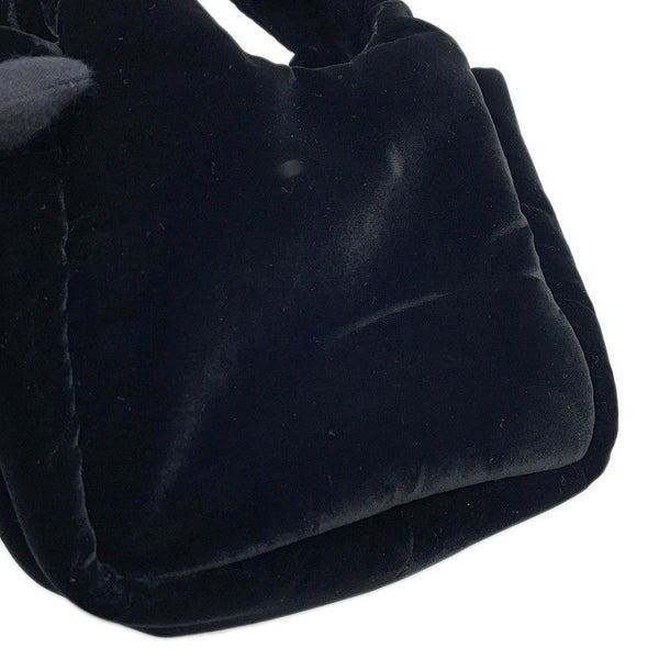 プラダ ハンドバッグ トライアングルロゴ ミニ ベルベット 1BA359 2wayショルダー 黒