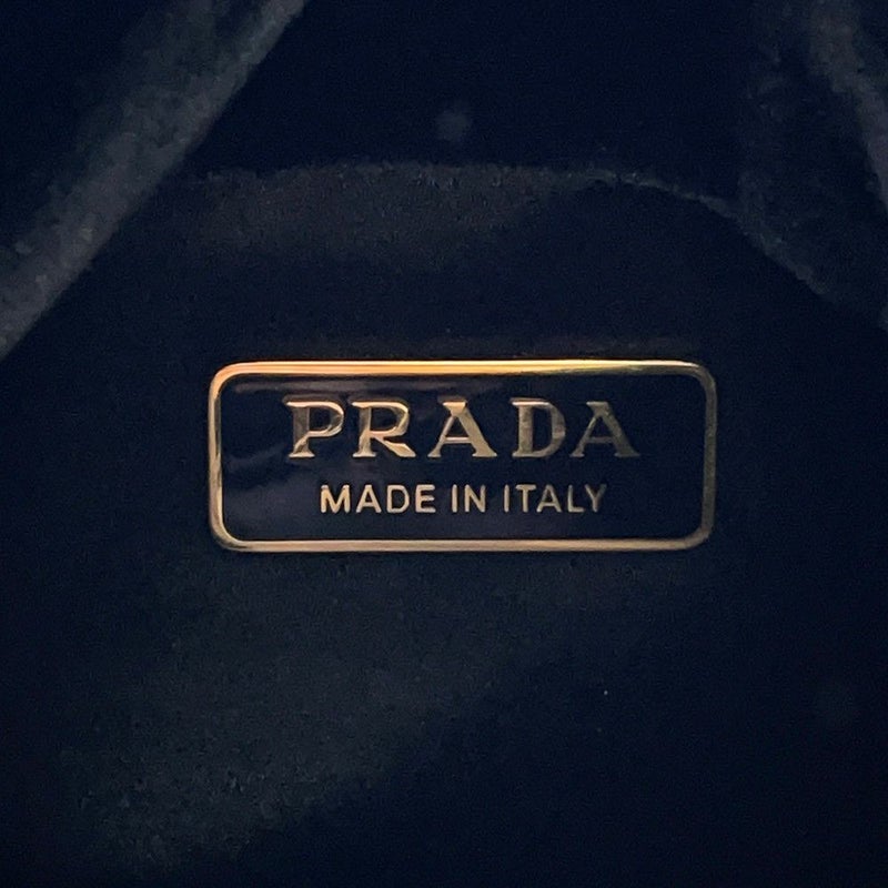 プラダ ハンドバッグ トライアングルロゴ ミニ ベルベット 1BA359 2wayショルダー 黒