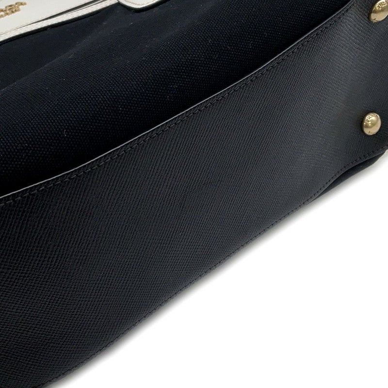プラダ ハンドバッグ ロゴ サフィアーノ キャンバス BN2595 PRADA 2wayショルダー 黒 白