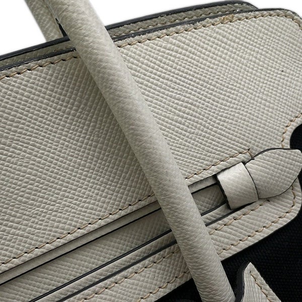 プラダ ハンドバッグ ロゴ サフィアーノ キャンバス BN2595 PRADA 2wayショルダー 黒 白