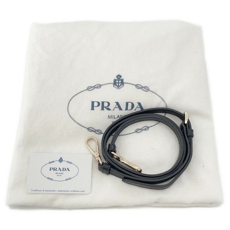 プラダ ハンドバッグ ロゴ サフィアーノ キャンバス BN2595 PRADA 2wayショルダー 黒 白
