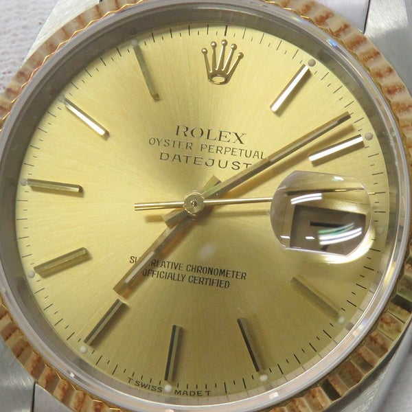 ロレックス デイトジャスト36 C番 SS/K18YG 16233 ROLEX 腕時計 シャンパン文字盤