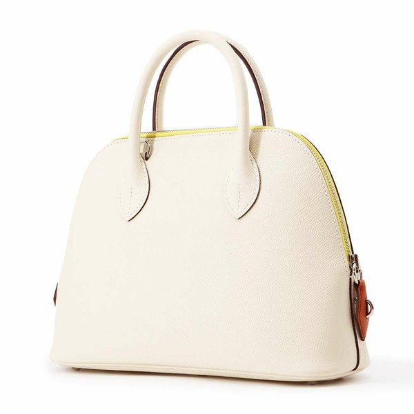 エルメス ボリード1923 25 トリコロール ナタ/ジョーヌシトロン/テールバテュー/シルバー金具 ヴォーエプソン B刻印