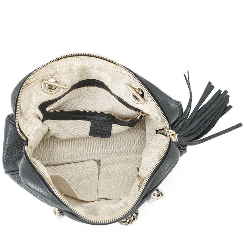 グッチ チェーンショルダーバッグ ソーホー インターロッキングG  レザー 308983 GUCCI バッグ 黒