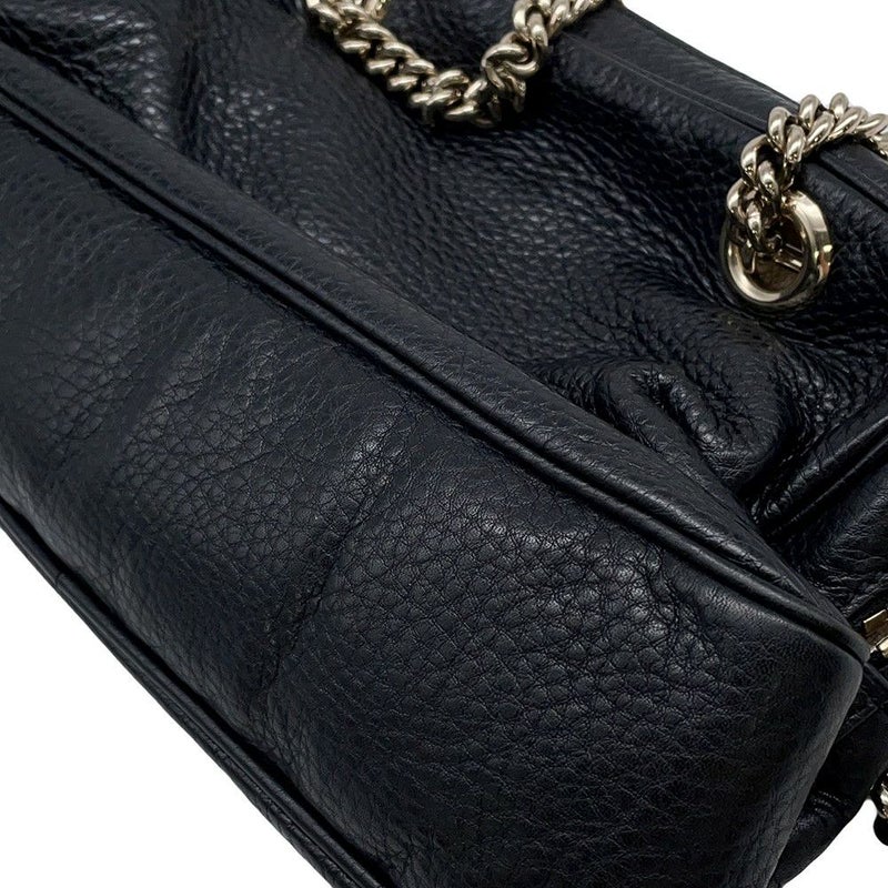 グッチ チェーンショルダーバッグ ソーホー インターロッキングG  レザー 308983 GUCCI バッグ 黒