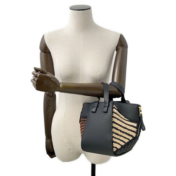 ロエベ ハンドバッグ ハンモック コンパクト ラフィア A538H13X07 LOEWE 2wayショルダーバッグ 黒
