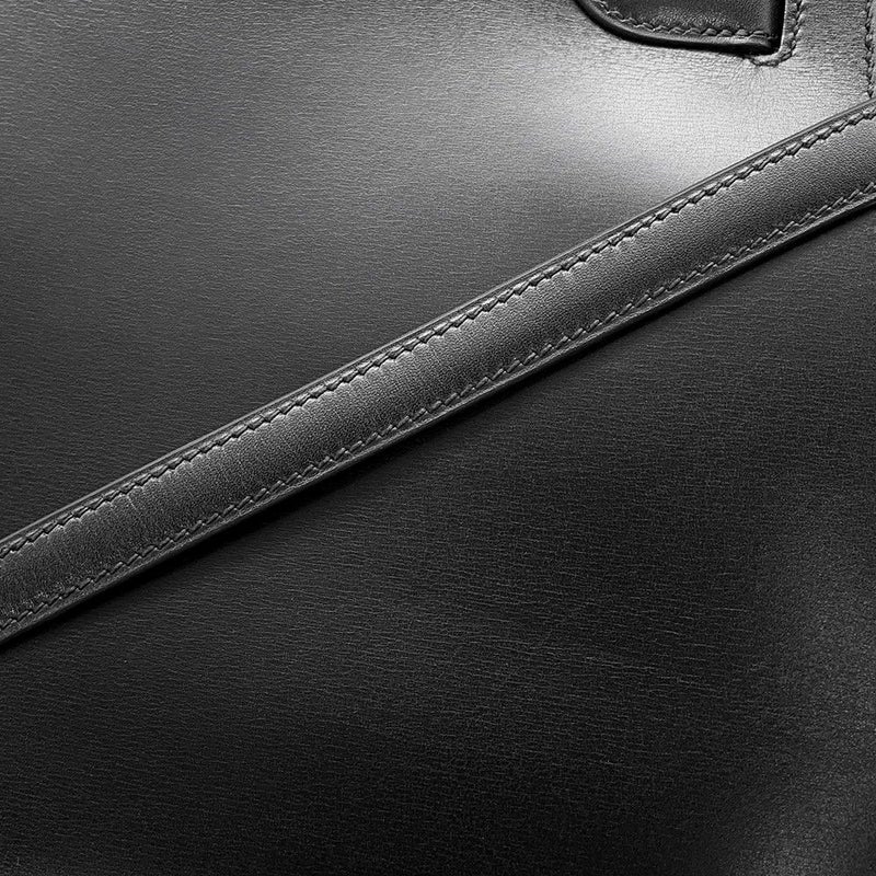 エルメス ハンドバッグ ケリー28 外縫い ブラック/ゴールド金具 ボックスカーフ □C刻印 2wayショルダー 黒